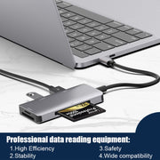 5 in 1 Data Read HUB Adapter with SD / TF / CF Card, Dual USB3.0 Ports