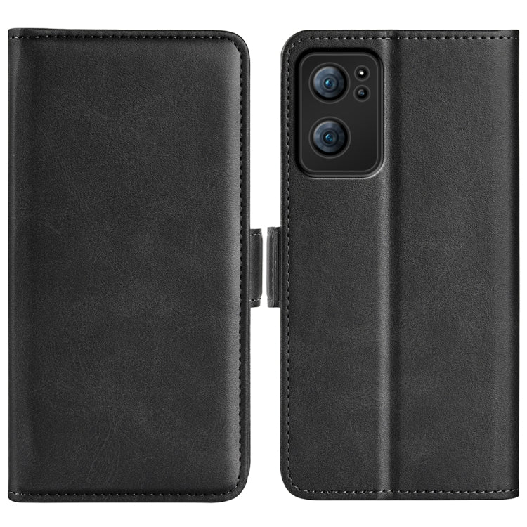 For OPPO Reno7 5G / Find X5 Lite Dual-side Magnetic Flip Leather Case(Black) - OPPO Cases by PMC TechLife | Online Shopping South Africa | PMC TechLife | Buy Now Pay Later Mobicred