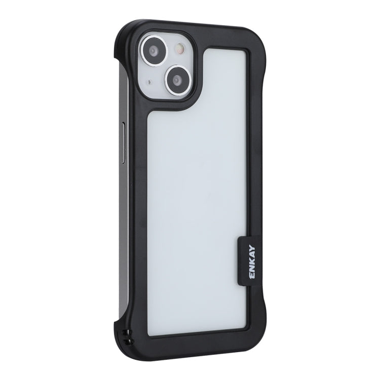 For iPhone 13 ENKAY Frameless Hollow Shockproof PC Case(Black) - iPhone 13 Cases by ENKAY | Online Shopping South Africa | PMC TechLife | Buy Now Pay Later Mobicred