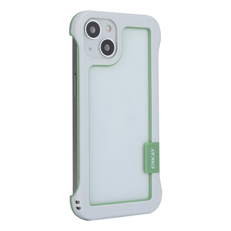 For iPhone 13 ENKAY Frameless Hollow Shockproof PC Case(White) - iPhone 13 Cases by ENKAY | Online Shopping South Africa | PMC TechLife | Buy Now Pay Later Mobicred