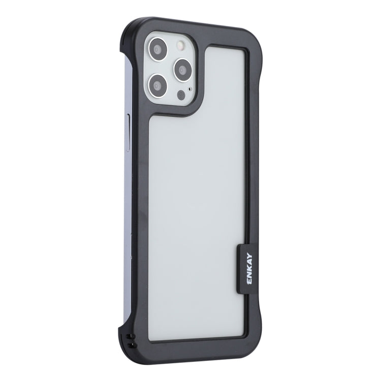 For iPhone 12 / 12 Pro ENKAY Frameless Hollow Shockproof PC Case(Black) - iPhone 12 / 12 Pro Cases by ENKAY | Online Shopping South Africa | PMC TechLife | Buy Now Pay Later Mobicred