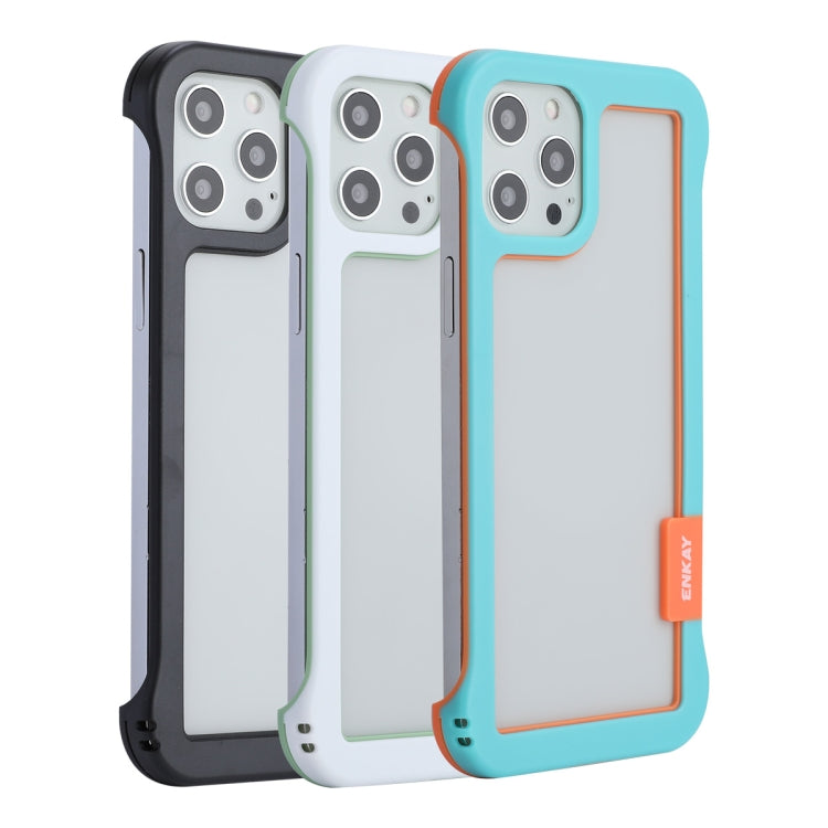 For iPhone 12 / 12 Pro ENKAY Frameless Hollow Shockproof PC Case(Black)