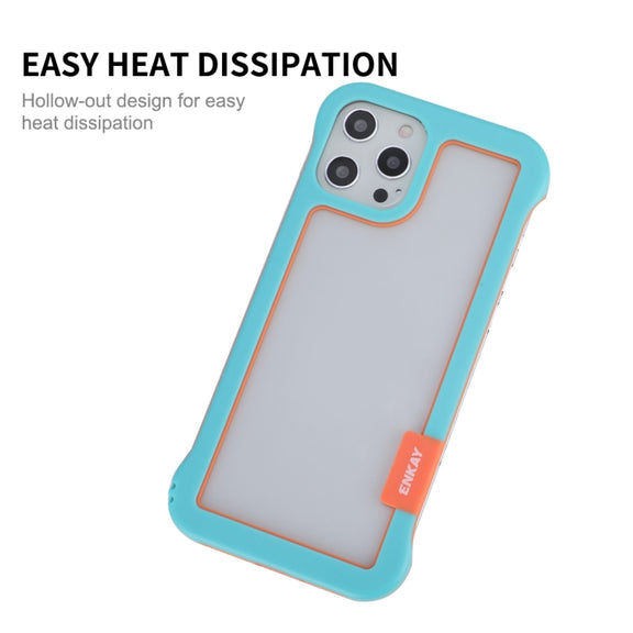 For iPhone 12 / 12 Pro ENKAY Frameless Hollow Shockproof PC Case(Black)