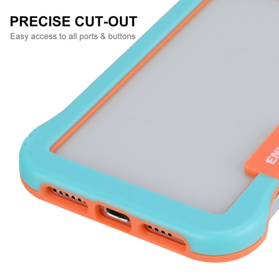 For iPhone 12 Pro Max ENKAY Frameless Hollow Shockproof PC Case(Blue)