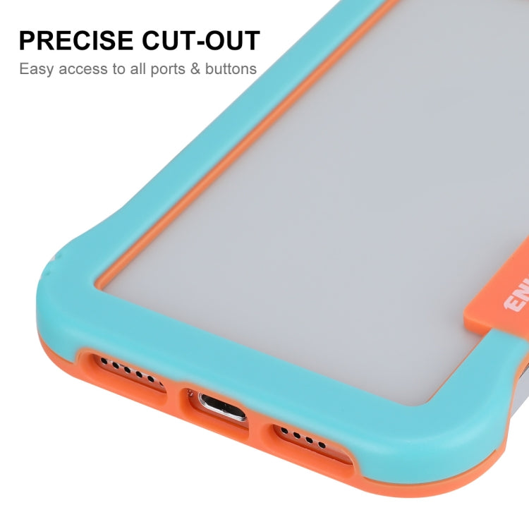 For iPhone 12 Pro Max ENKAY Frameless Hollow Shockproof PC Case(Blue)