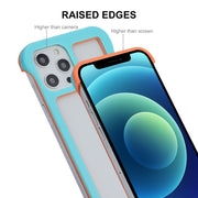 For iPhone 12 Pro Max ENKAY Frameless Hollow PC Case + Glass Film(Blue)
