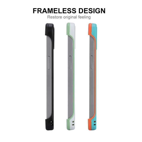 For iPhone 12 / 12 Pro ENKAY Frameless Hollow PC Case + Glass Film(Blue)