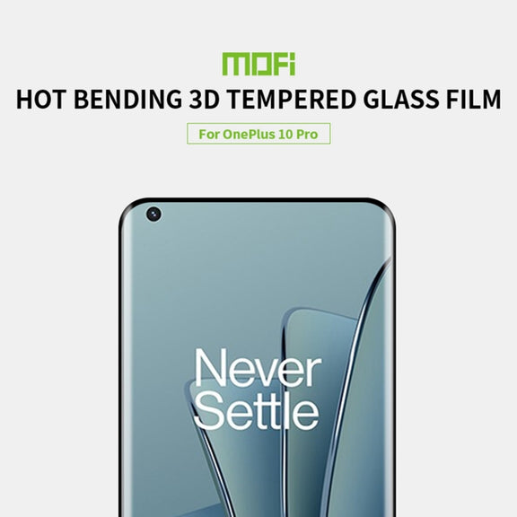 For OnePlus 10 Pro MOFI 9H 3D Explosion-proof Hot Bending Tempered Glass Full Film(Black)