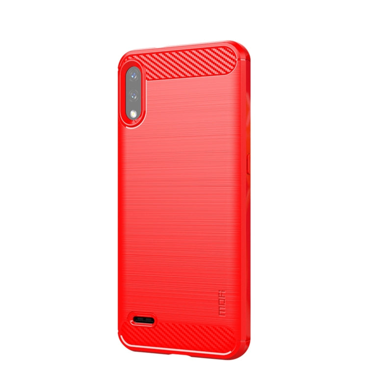 For LG K22 / K22 Plus MOFI Gentleness Brushed Carbon Fiber Soft TPU Case(Red) - free shipping - PMC TechLife - Order now!
