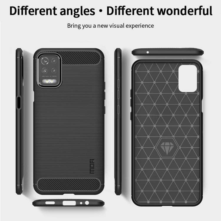 For LG K52 / K62 / K62+ / Q52 / Q62  MOFI Gentleness Brushed Carbon Fiber Soft TPU Case(Blue) - LG Cases by MOFI | Online Shopping South Africa | PMC TechLife | Buy Now Pay Later Mobicred