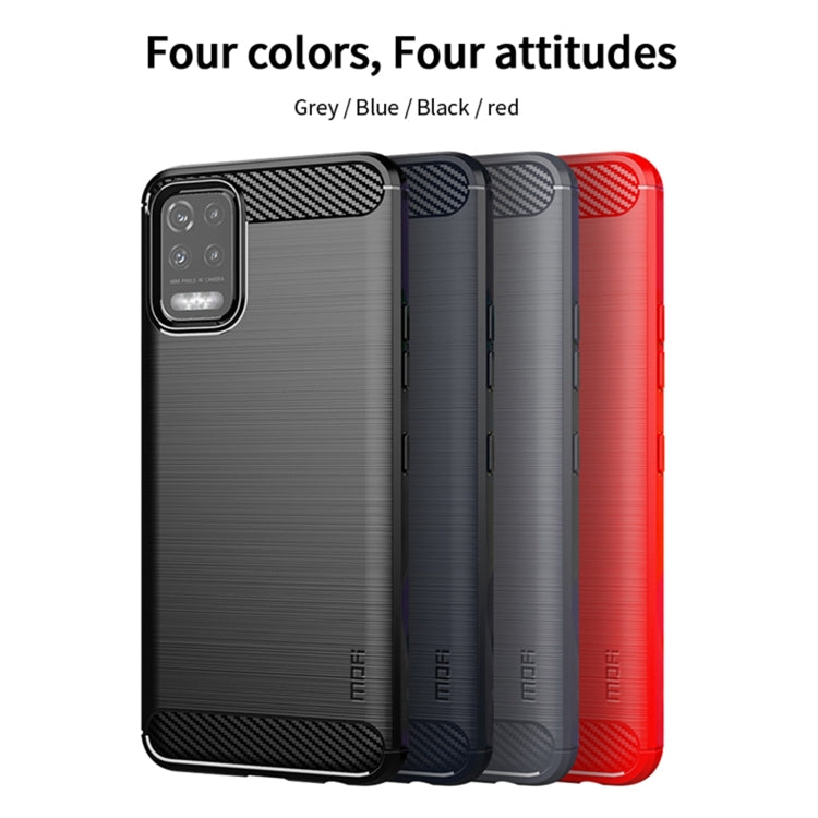 For LG K52 / K62 / K62+ / Q52 / Q62  MOFI Gentleness Brushed Carbon Fiber Soft TPU Case(Blue) - LG Cases by MOFI | Online Shopping South Africa | PMC TechLife | Buy Now Pay Later Mobicred