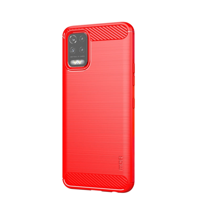 For LG K52 / K62 / K62+ / Q52 / Q62  MOFI Gentleness Brushed Carbon Fiber Soft TPU Case(Red) - LG Cases by MOFI | Online Shopping South Africa | PMC TechLife | Buy Now Pay Later Mobicred