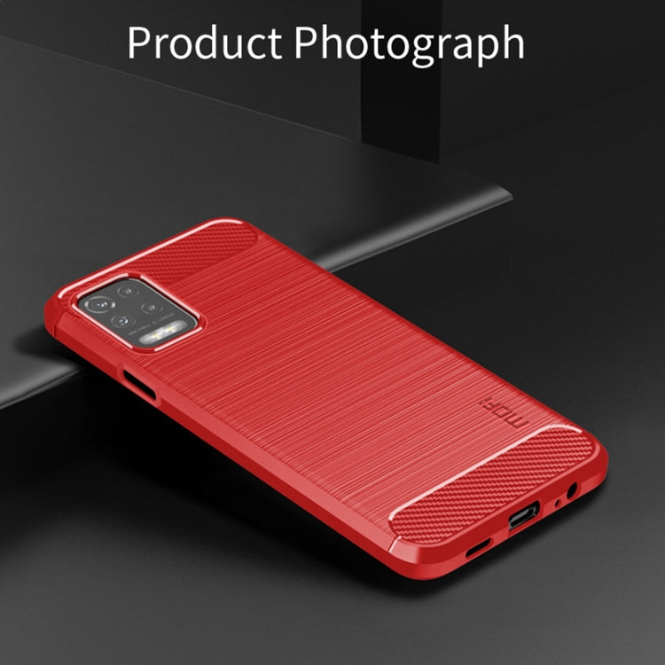 For LG K52 / K62 / K62+ / Q52 / Q62  MOFI Gentleness Brushed Carbon Fiber Soft TPU Case(Red) - LG Cases by MOFI | Online Shopping South Africa | PMC TechLife | Buy Now Pay Later Mobicred