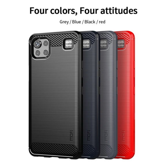 For LG K92 MOFI Gentleness Brushed Carbon Fiber Soft TPU Case(Blue)