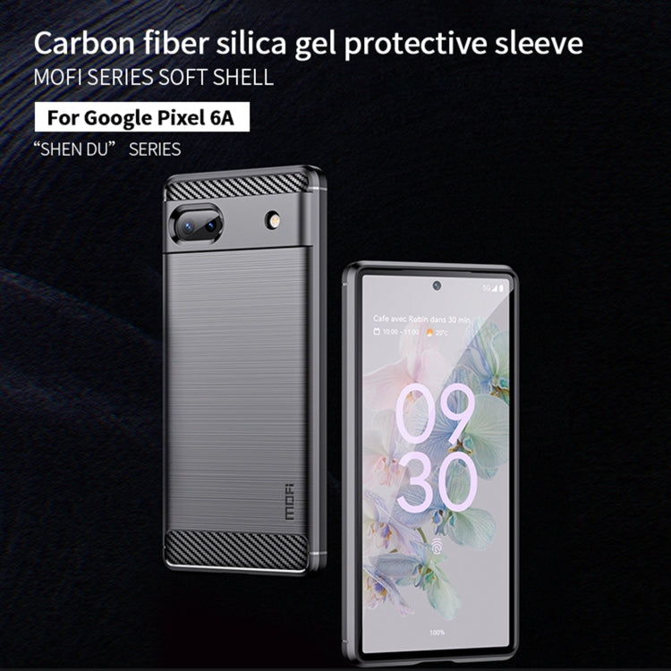 For Google Pixel 6A MOFI Gentleness Brushed Carbon Fiber Soft TPU Case(Black) - Google Cases by MOFI | Online Shopping South Africa | PMC TechLife | Buy Now Pay Later Mobicred