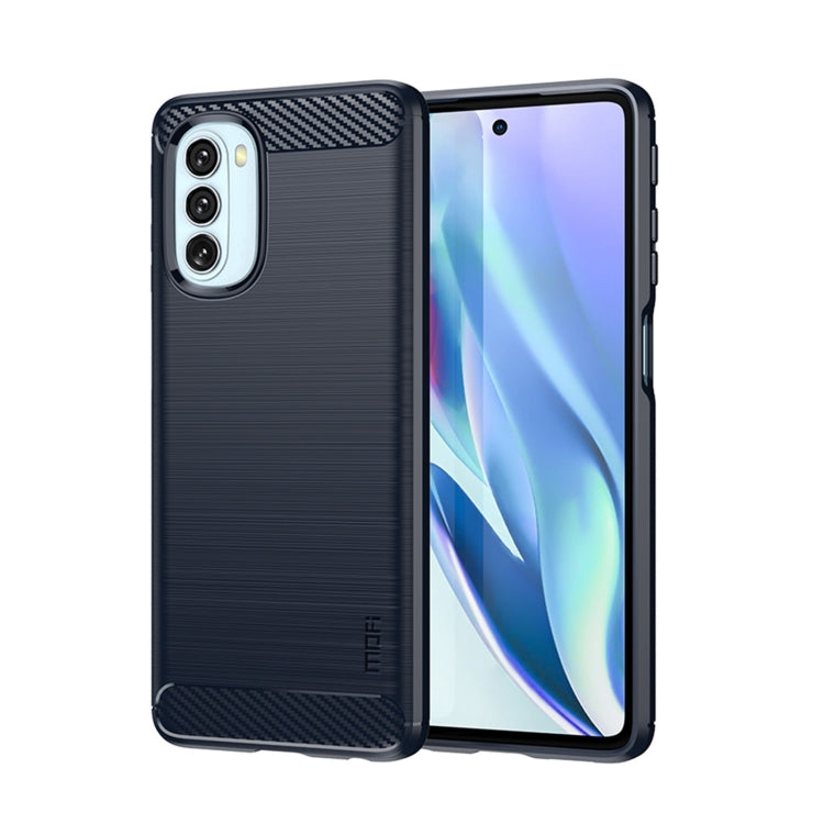 For Motorola Moto G51  5G MOFI Gentleness Brushed Carbon Fiber Soft TPU Case(Blue) - Motorola Cases by MOFI | Online Shopping South Africa | PMC TechLife | Buy Now Pay Later Mobicred