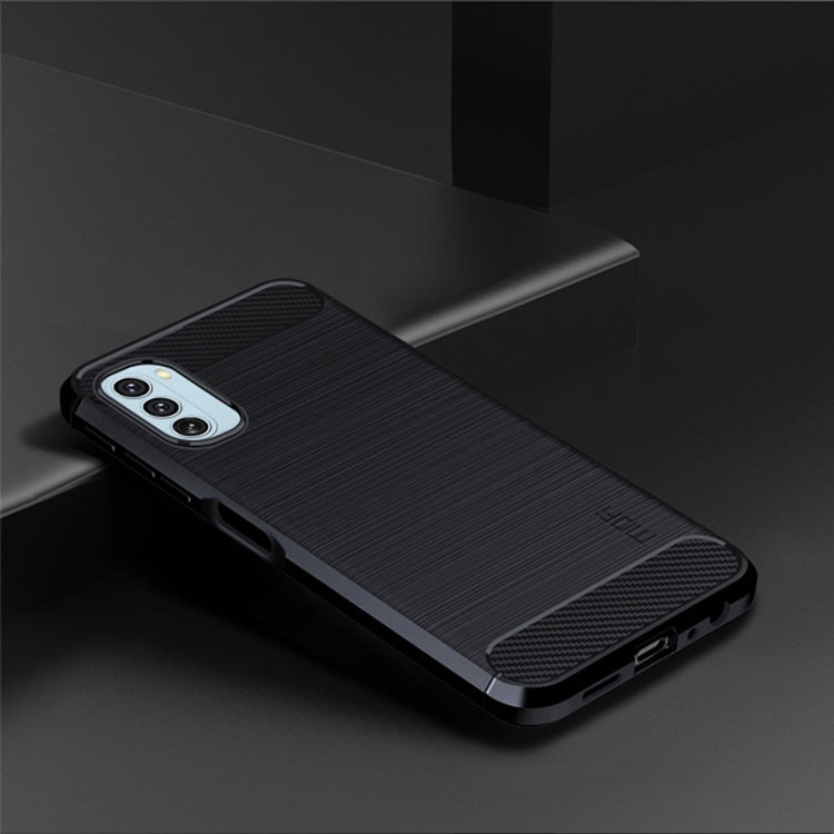 For Motorola Moto G51  5G MOFI Gentleness Brushed Carbon Fiber Soft TPU Case(Blue) - Motorola Cases by MOFI | Online Shopping South Africa | PMC TechLife | Buy Now Pay Later Mobicred