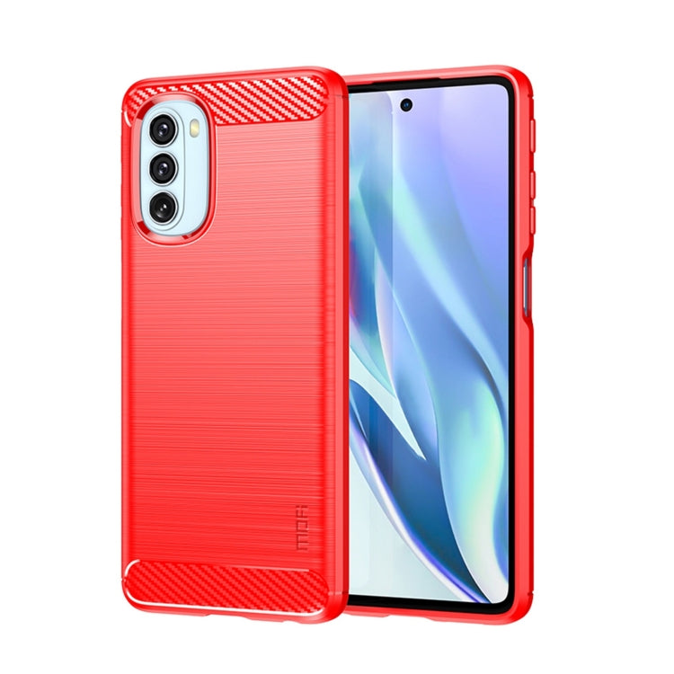 For Motorola Moto G51  5G MOFI Gentleness Brushed Carbon Fiber Soft TPU Case(Red) - Motorola Cases by MOFI | Online Shopping South Africa | PMC TechLife | Buy Now Pay Later Mobicred