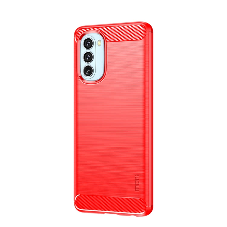For Motorola Moto G51  5G MOFI Gentleness Brushed Carbon Fiber Soft TPU Case(Red) - Motorola Cases by MOFI | Online Shopping South Africa | PMC TechLife | Buy Now Pay Later Mobicred
