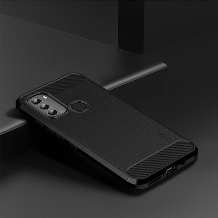 For Motorola Moto G71 5G MOFI Gentleness Brushed Carbon Fiber Soft TPU Case(Black) - Motorola Cases by MOFI | Online Shopping South Africa | PMC TechLife | Buy Now Pay Later Mobicred