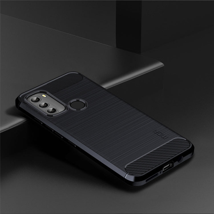 For Motorola Moto G71 5G MOFI Gentleness Brushed Carbon Fiber Soft TPU Case(Blue) - free shipping - PMC TechLife - Order now!