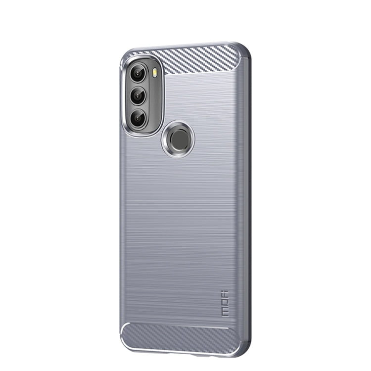 For Motorola Moto G71 5G MOFI Gentleness Brushed Carbon Fiber Soft TPU Case(Gray) - Motorola Cases by MOFI | Online Shopping South Africa | PMC TechLife | Buy Now Pay Later Mobicred
