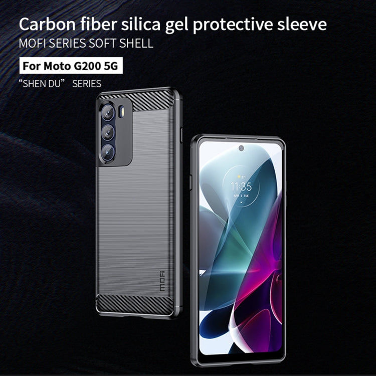 For Motorola Moto G200 5G / Edge S30 MOFI Gentleness Brushed Carbon Fiber Soft TPU Case(Black) - Motorola Cases by MOFI | Online Shopping South Africa | PMC TechLife | Buy Now Pay Later Mobicred