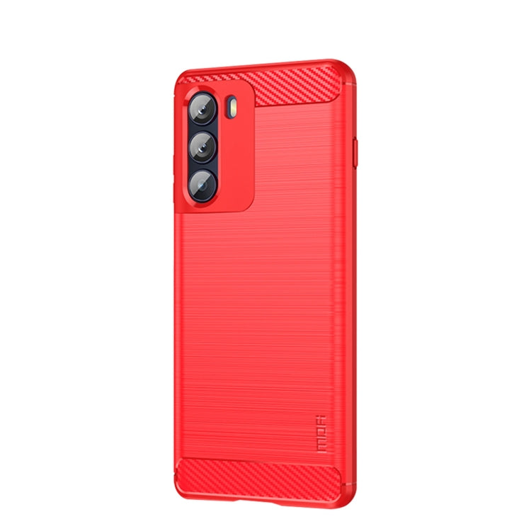 For Motorola Moto G200 5G / Edge S30 MOFI Gentleness Brushed Carbon Fiber Soft TPU Case(Red) - free shipping - PMC TechLife - Order now!