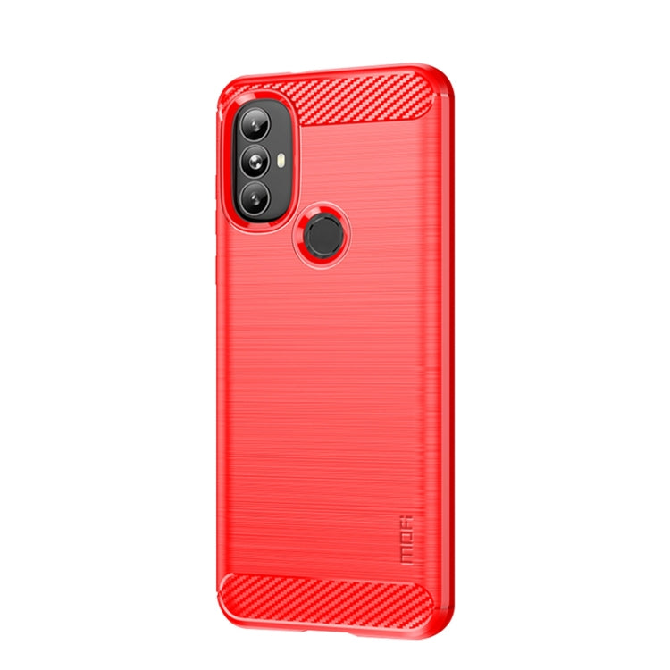 For Motorola Moto G Power 2022 MOFI Gentleness Brushed Carbon Fiber Soft TPU Case(Red) - Motorola Cases by MOFI | Online Shopping South Africa | PMC TechLife | Buy Now Pay Later Mobicred
