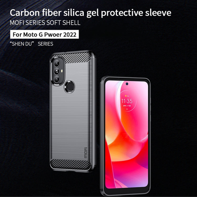 For Motorola Moto G Power 2022 MOFI Gentleness Brushed Carbon Fiber Soft TPU Case(Red) - Motorola Cases by MOFI | Online Shopping South Africa | PMC TechLife | Buy Now Pay Later Mobicred