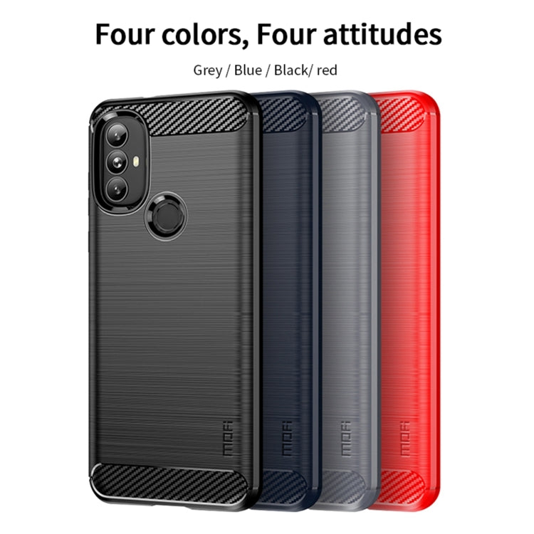 For Motorola Moto G Power 2022 MOFI Gentleness Brushed Carbon Fiber Soft TPU Case(Red) - Motorola Cases by MOFI | Online Shopping South Africa | PMC TechLife | Buy Now Pay Later Mobicred