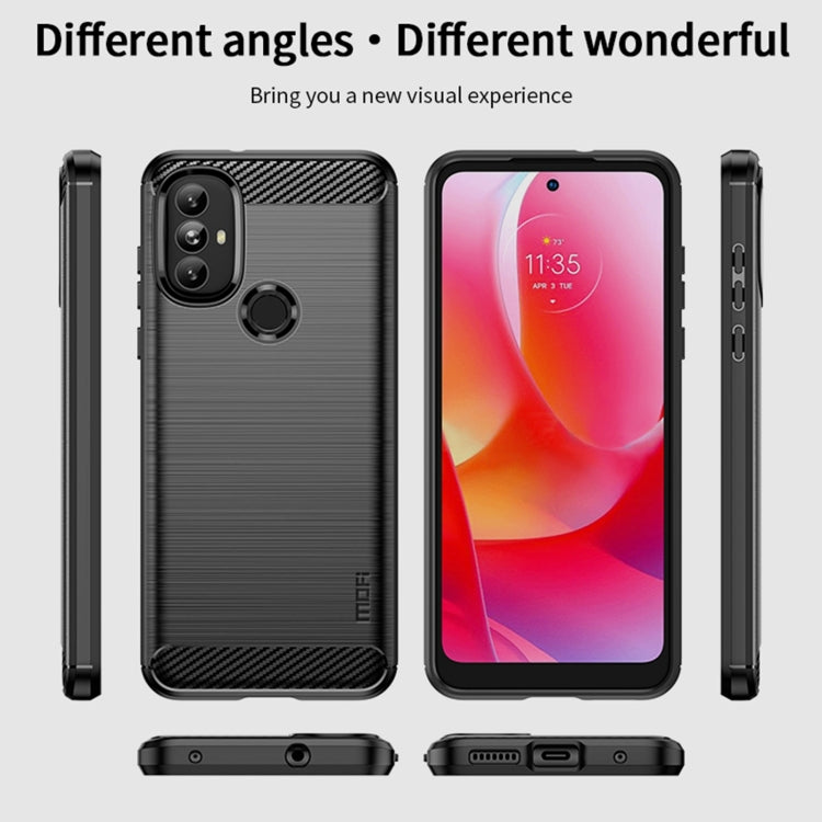For Motorola Moto G Power 2022 MOFI Gentleness Brushed Carbon Fiber Soft TPU Case(Red) - Motorola Cases by MOFI | Online Shopping South Africa | PMC TechLife | Buy Now Pay Later Mobicred