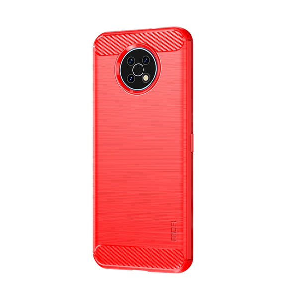 For Nokia G50 MOFI Gentleness Brushed Carbon Fiber Soft TPU Case(Red)