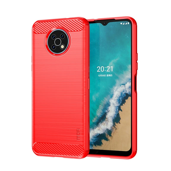 For Nokia G50 MOFI Gentleness Brushed Carbon Fiber Soft TPU Case(Red)