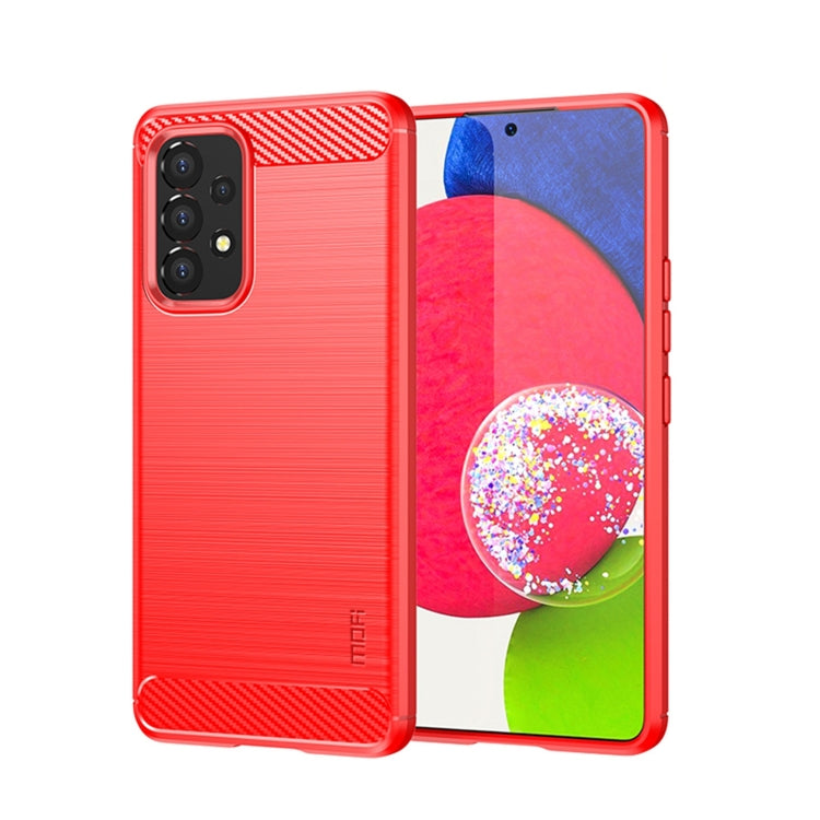 For Samsung Galaxy A53 5G MOFI Gentleness Brushed Carbon Fiber Soft TPU Case(Red) - free shipping - PMC TechLife - Order now!
