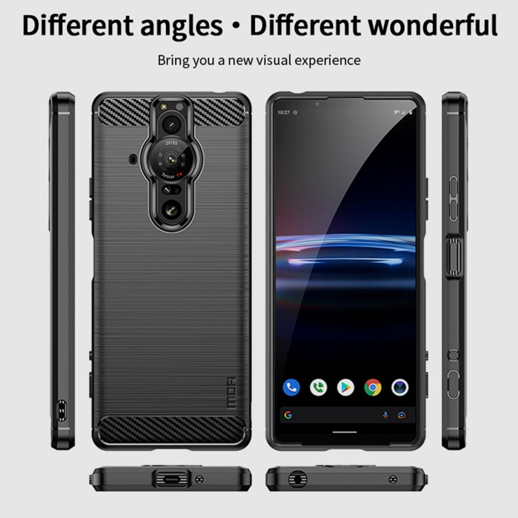 For Sony Xperia Pro-I MOFI Gentleness Brushed Carbon Fiber Soft TPU Case(Blue) - Sony Cases by MOFI | Online Shopping South Africa | PMC TechLife | Buy Now Pay Later Mobicred