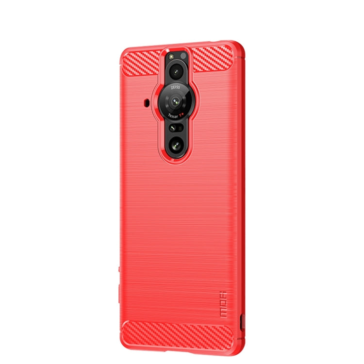 For Sony Xperia Pro-I MOFI Gentleness Brushed Carbon Fiber Soft TPU Case(Red) - Sony Cases by MOFI | Online Shopping South Africa | PMC TechLife