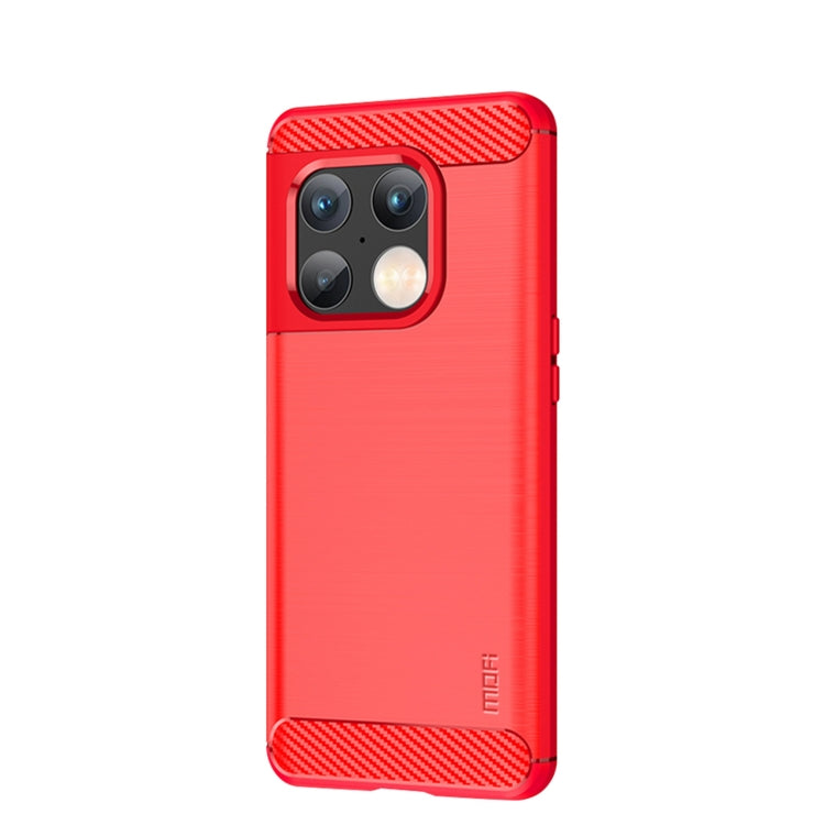 For OnePlus 10 Pro 5G MOFI Gentleness Brushed Carbon Fiber Soft TPU Case(Red) - free shipping - PMC TechLife - Order now!