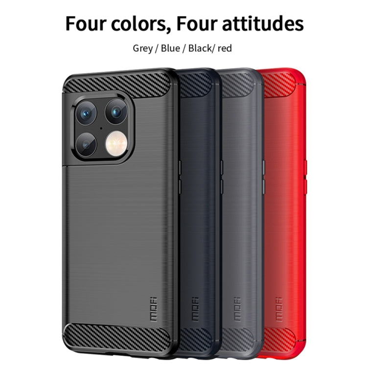 For OnePlus 10 Pro 5G MOFI Gentleness Brushed Carbon Fiber Soft TPU Case(Red) - free shipping - PMC TechLife - Order now!