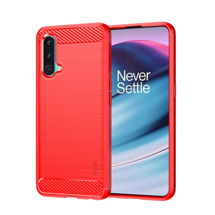 For OnePlus Nord CE 5G MOFI Gentleness Brushed Carbon Fiber Soft TPU Case(Red) - OnePlus Cases by MOFI | Online Shopping South Africa | PMC TechLife