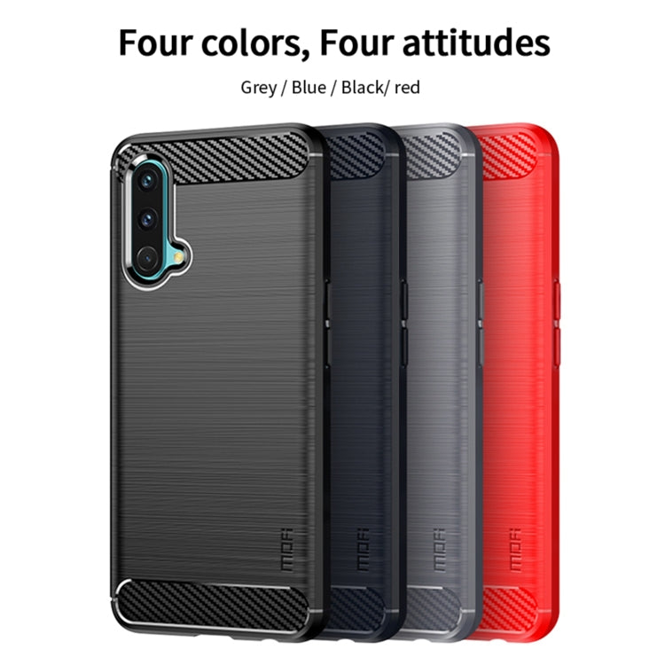 For OnePlus Nord CE 5G MOFI Gentleness Brushed Carbon Fiber Soft TPU Case(Red) - OnePlus Cases by MOFI | Online Shopping South Africa | PMC TechLife