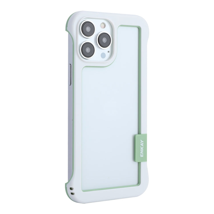 For iPhone 13 Pro ENKAY Frameless Hollow Shockproof PC Case (White) - iPhone 13 Pro Cases by ENKAY | Online Shopping South Africa | PMC TechLife | Buy Now Pay Later Mobicred