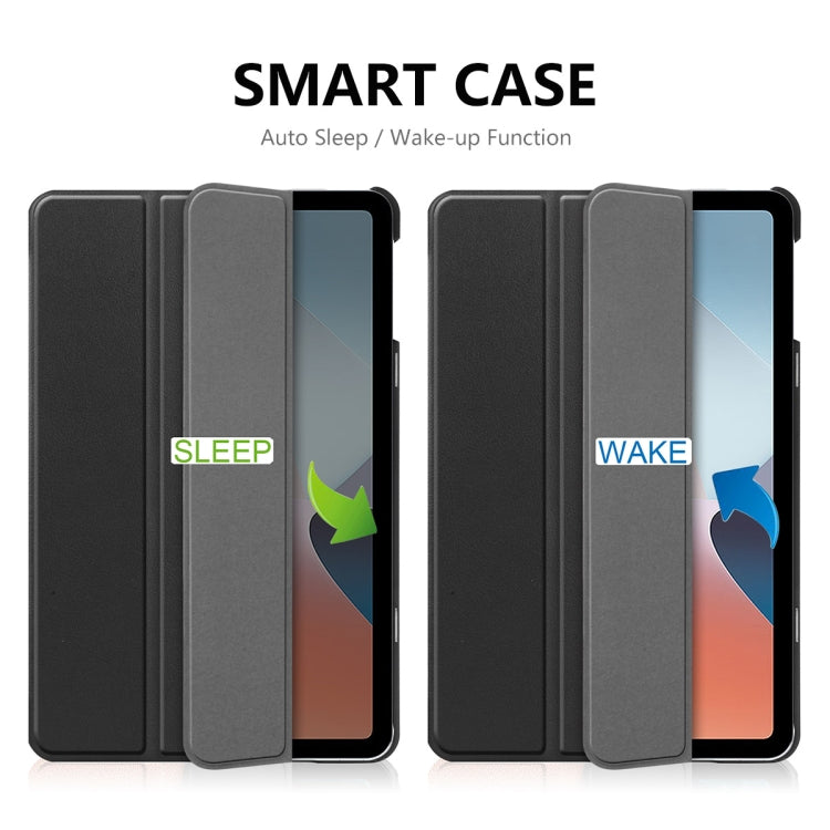 For OPPO Pad Air ENKAY Tri-fold Custer Texture Leather Smart Tablet Case(Black) - free shipping - PMc TechLife - Order now!