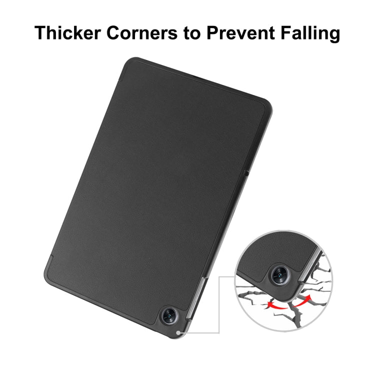 For OPPO Pad Air ENKAY Tri-fold Custer Texture Leather Smart Tablet Case(Black) - free shipping - PMc TechLife - Order now!