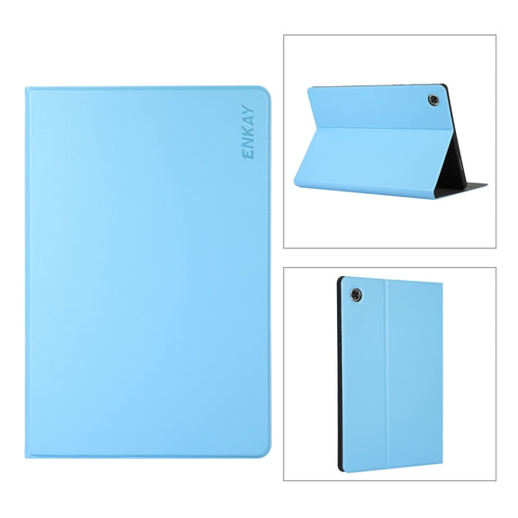 For Samsung Galaxy Tab A8 10.5 2021 X200/X205 ENKAY Leather Stand Smart Tablet Case(Light Blue)