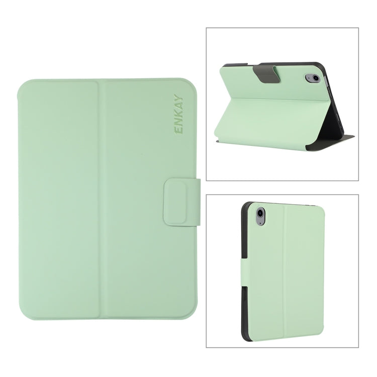 For iPad mini 2024 / mini 6 ENKAY Leather Stand Smart Tablet Case(Light Green) - free shipping - PMc TechLife - Order now!
