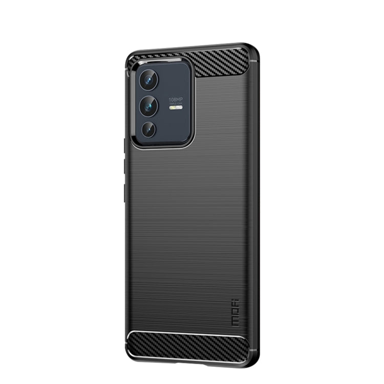For vivo V23 5G/S12 MOFI Gentleness Series Brushed Texture Carbon Fiber Soft TPU Phone Case(Black) - vivo Cases by MOFI | Online Shopping South Africa | PMC TechLife | Buy Now Pay Later Mobicred