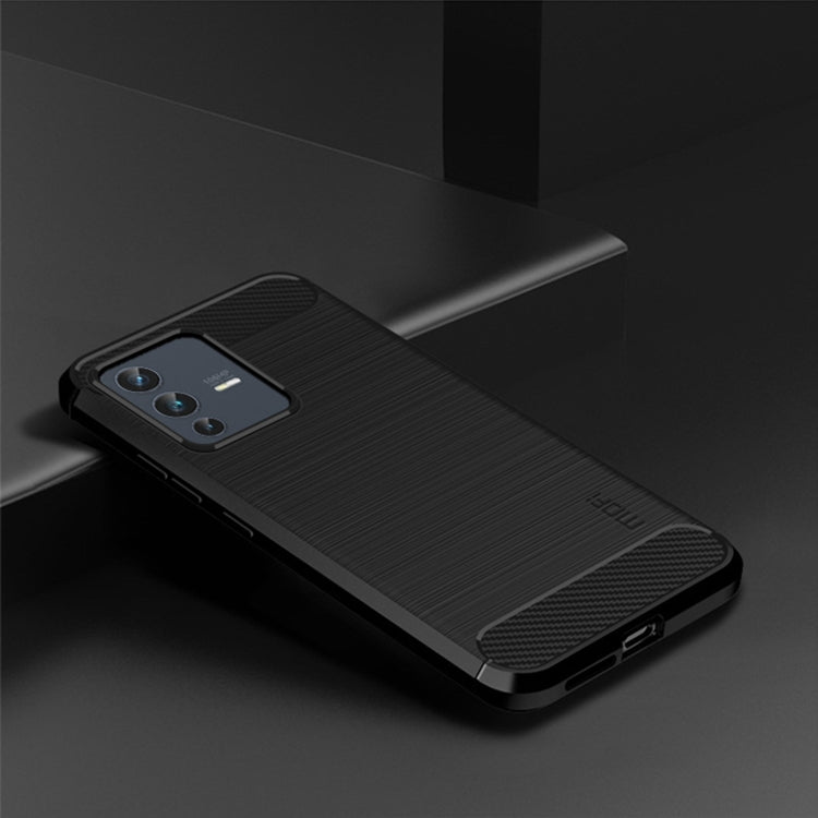 For vivo V23 5G/S12 MOFI Gentleness Series Brushed Texture Carbon Fiber Soft TPU Phone Case(Black) - vivo Cases by MOFI | Online Shopping South Africa | PMC TechLife | Buy Now Pay Later Mobicred