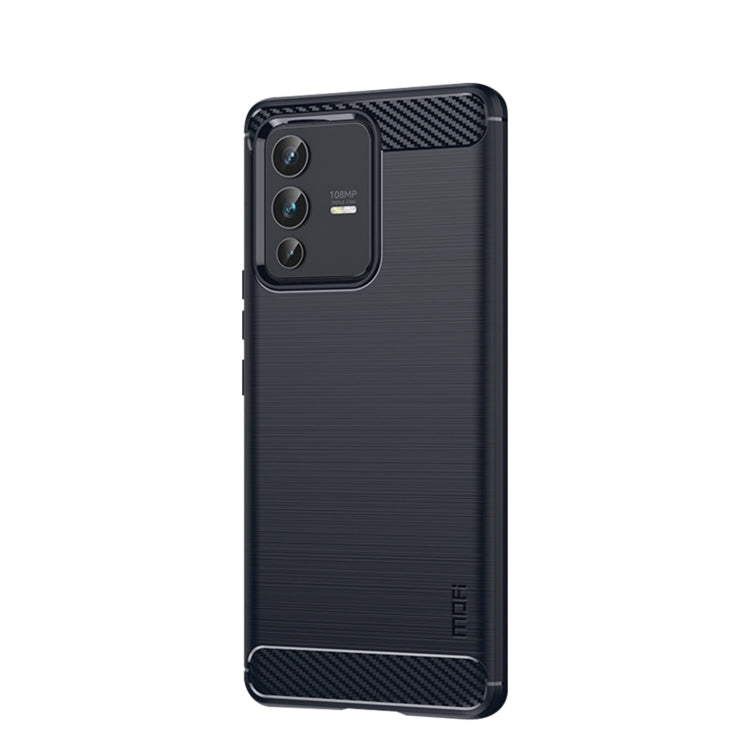 For vivo V23 5G/S12 MOFI Gentleness Series Brushed Texture Carbon Fiber Soft TPU Phone Case(Blue) - free shipping - PMC TechLife - Order now!