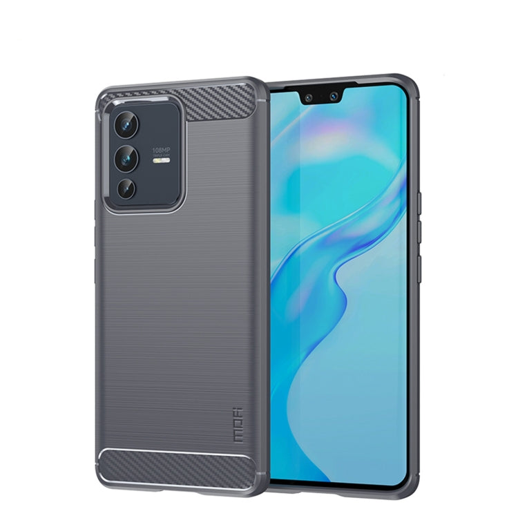 For vivo V23 5G/S12 MOFI Gentleness Series Brushed Texture Carbon Fiber Soft TPU Phone Case(Gray) - vivo Cases by MOFI | Online Shopping South Africa | PMC TechLife | Buy Now Pay Later Mobicred